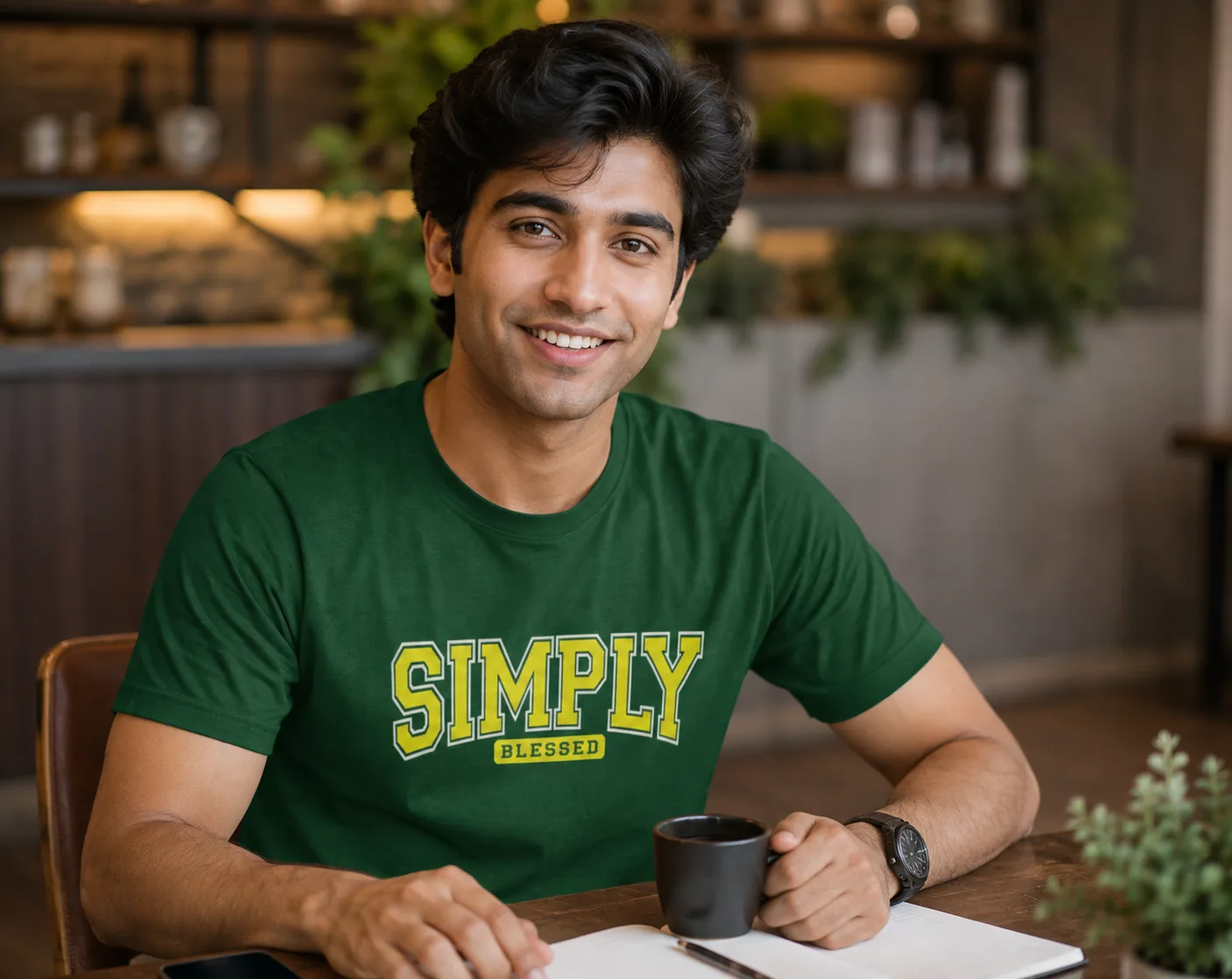 Simply Blessed Bottle Green Tshirt