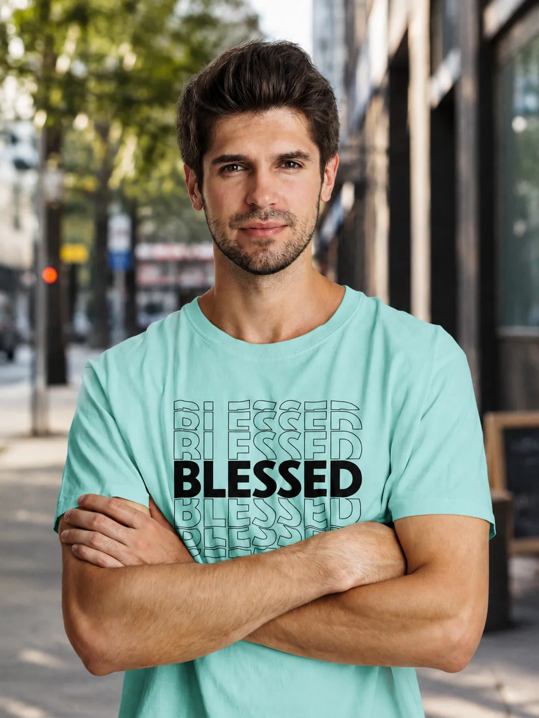 Simply Blessed Bottle Green Tshirt