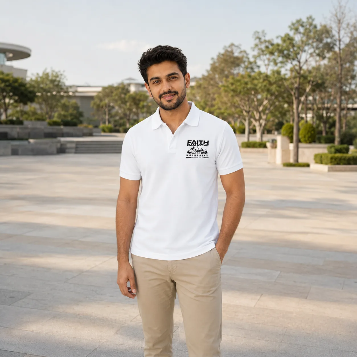 Faith Can Move The Mountains Polo Tshirt
