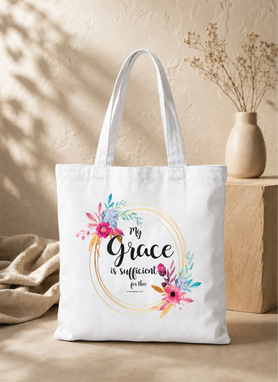 My Grace Is Sufficient Non Zipper Tote Bag