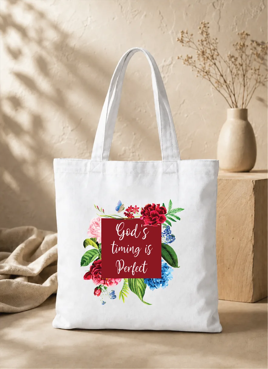 God's Timing Is Perfect Non Zipper Tote Bag